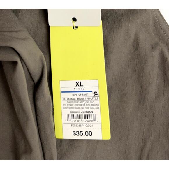 Ripstop Pants Men's Size XL All in Motion Moisture Wicking Brown NWT - Picture 11 of 11